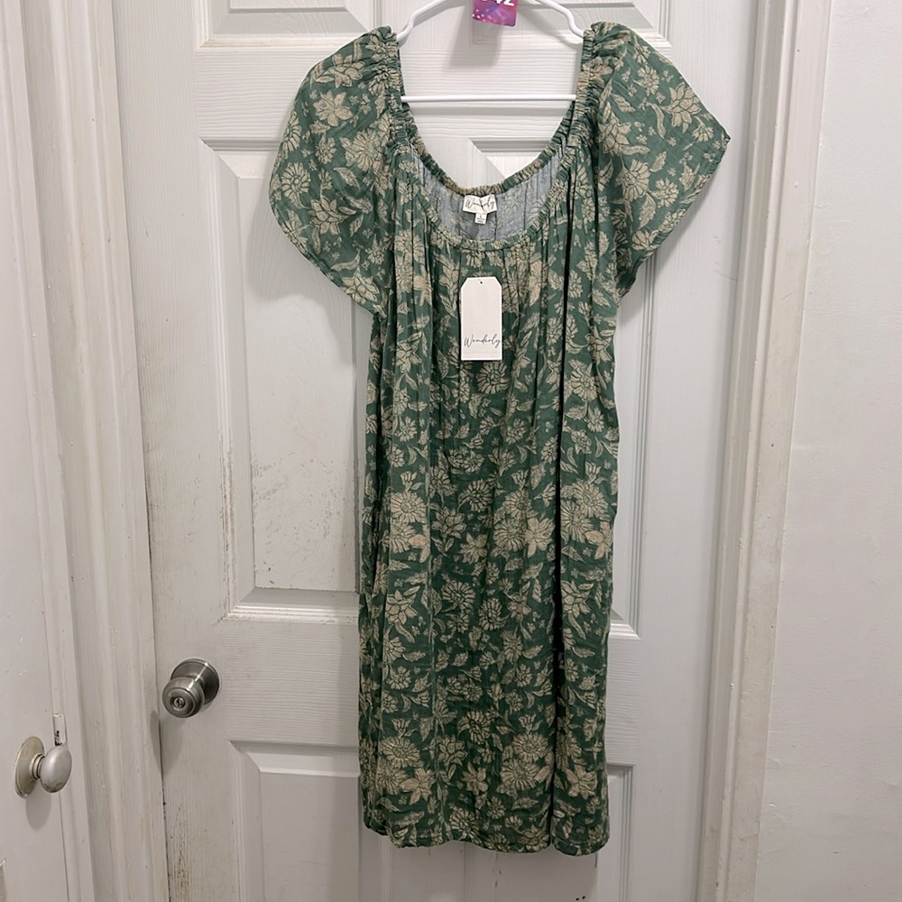 #42 Wonderly Teal Floral April Dress